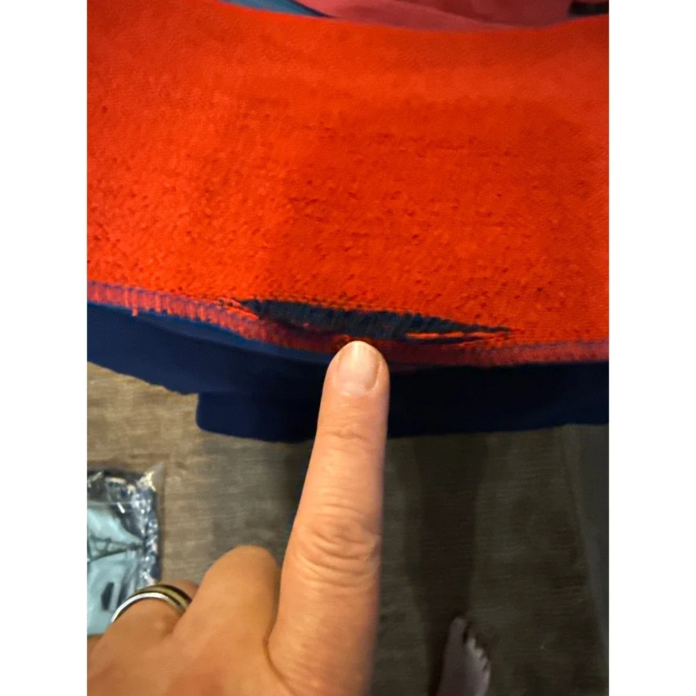 Vintage TWA First Class Blanket Throw Travel Red Blue Acrilan Western Germany‎